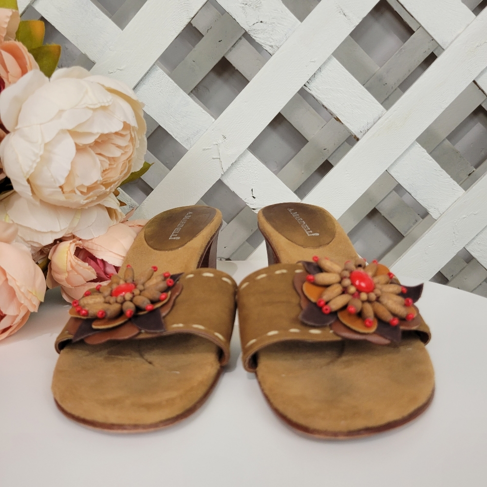 A. Marinelli Waldo Leather Slide Sandal Size 7.5 - Picture 3 of 11